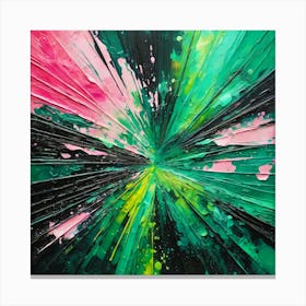 Abstract Pink Green Painting 2 Canvas Print