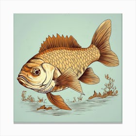 Carp Cartoon Leinwandbild