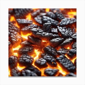 Close Up Of Burning Coals Canvas Print