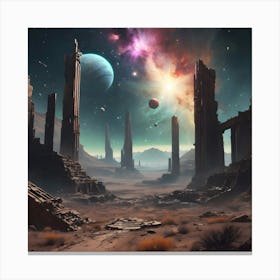 Cosmic Old City Canvas Print