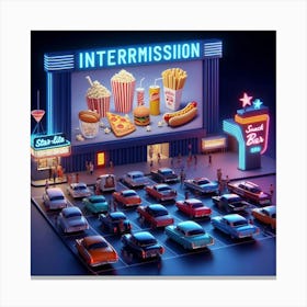 3d Rendering Of A Movie Theater Canvas Print