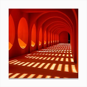 Red Hallway Canvas Print