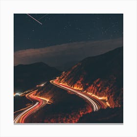 Highway At Night Canvas Print