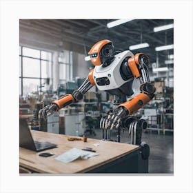Robot In A Factory 1 Canvas Print