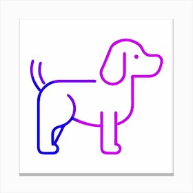 Line Icon Of A Dog Stampe su tela