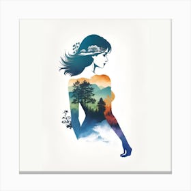 Girl with beautiful colors Canvas Print