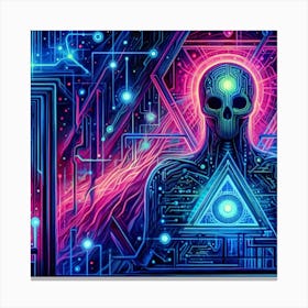 Psychedelic Skull Canvas Print