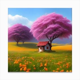 House In A Field 1 Canvas Print