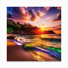 Sunset On The Beach 330 Canvas Print