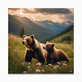 Grizzly Bears 2 Canvas Print