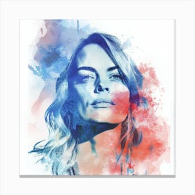 Creatai 24830 A Portrait Of The Actor Emma Stone Through Blue Da631927 4c7e 4eac A622 797f0d09e414 0 Canvas Print