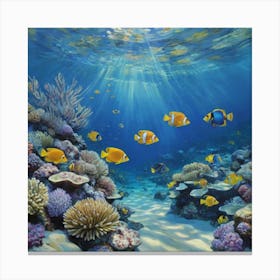 The Lively Underwater Kingdom Under The Sea Canvas Print