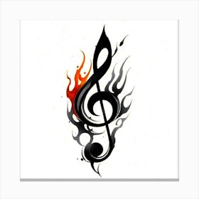 Treble Clef Tattoo Canvas Print