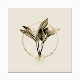 Gold Ring Lily of the Valley Glitter Botanical Illustration n.0044 Canvas Print