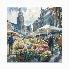 The Bloemenmarkt (Flower Market) Amsterdam Series Canvas Print