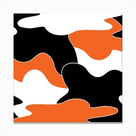 Orange And Black Camouflage Canvas Print
