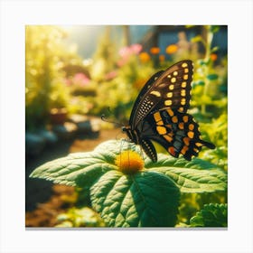 Butterfly In The Garden 3 Canvas Print