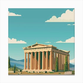 A Temple Of Olympian Zeus In Athens Minimal Illu 1720009190 3 Canvas Print