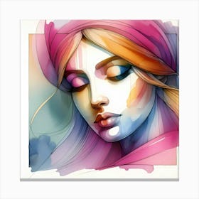 Watercolor Of A Woman 5 Canvas Print