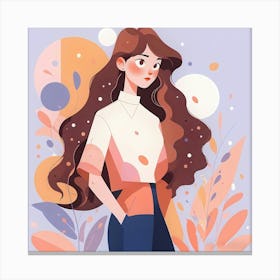 Girl With Long Hair 3 Canvas Print