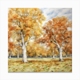 Autumn Trees In The Park Canvas Print