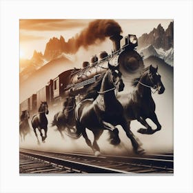 Train With Horses Canvas Print