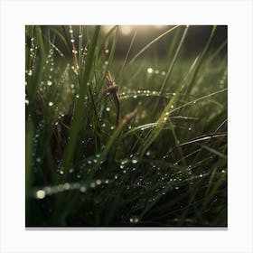 Dew On Grass Canvas Print