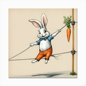 Rabbit On A Wire Canvas Print