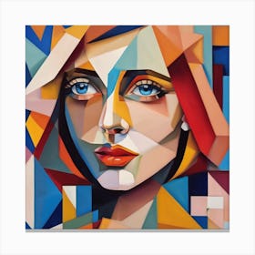 Geometric Portrait Of A Woman Canvas Print