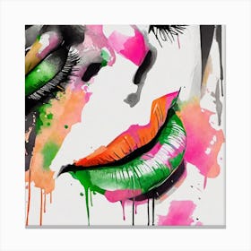 Watercolor Of A Woman'S Face Canvas Print