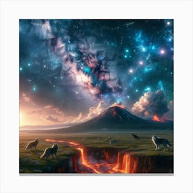 Wolf Galaxy Volcano 3 Canvas Print
