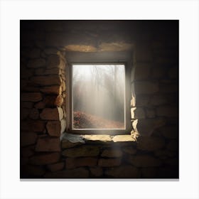 Window In The Stone Wall Canvas Print