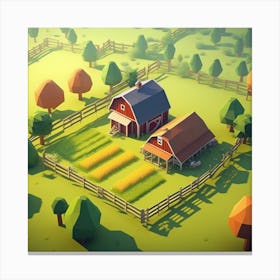 Low Poly Farm 3 Canvas Print