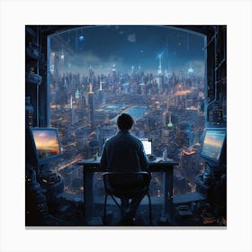 Futuristic Cityscape Canvas Print