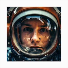Young Woman In Space Canvas Print