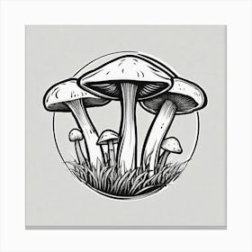 Mushroom In The Grass Canvas Print