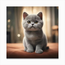 British Shorthair Kitten 4 Canvas Print