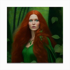 Mermaid In The Forest Canvas Print