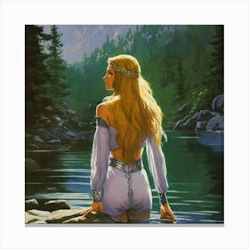 "Dark Fantasy: Maiden in Lake" Canvas Print