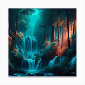 Waterfall In The Forest 2 Canvas Print