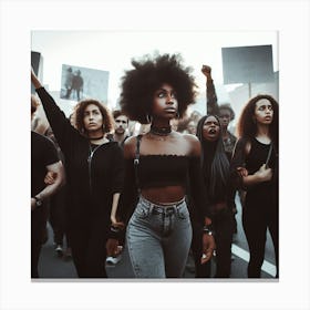 Black Women Protesting Canvas Print