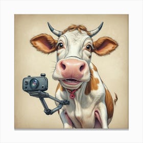 Cow With A Camera 1 Canvas Print