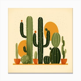 Rizwanakhan Simple Abstract Cactus Non Uniform Shapes Petrol 38 Canvas Print