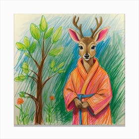 Samurai Deer 1 Canvas Print