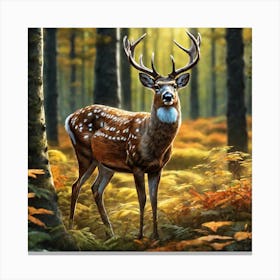 Deer In The Forest 122 Canvas Print