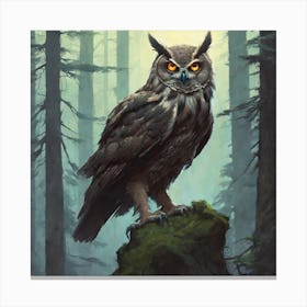 Owl In The Forest 95 Canvas Print