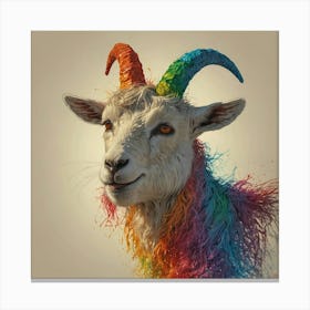 Rainbow Goat 3 Canvas Print