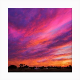 Sunset Over A Golf Course Canvas Print
