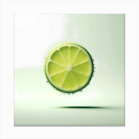 Lime Slice In The Air Canvas Print