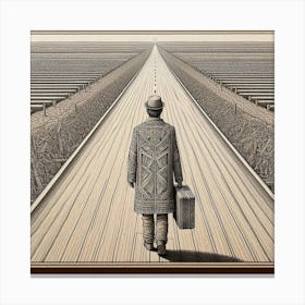 Man Walking Down The Road 1 Canvas Print